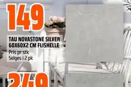 Obs Bygg TAU NOVASTONE SILVER 60X60X2 CM FLISHELLE tilbud