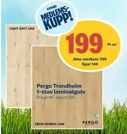 Coop Byggmix Pergo Trondheim 1-stav laminatgulv tilbud