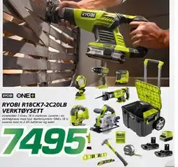 Coop Byggmix RYOBI R18CK7-2C20LB VERKTØY SETT tilbud