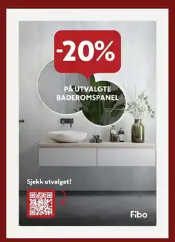 Byggmakker 20% PÅ UTVALGTE BADEROMSPANEL tilbud