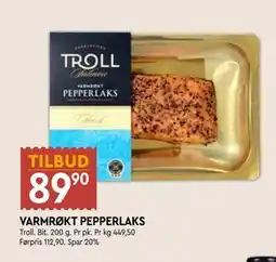 Coop Mega VARMRØKT PEPPERLAKS tilbud