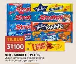Coop Mega NIDAR SJOKOLADEPLATER tilbud