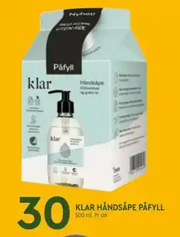 Coop Mega KLAR HÅNDSÅPE PÅFYLL tilbud