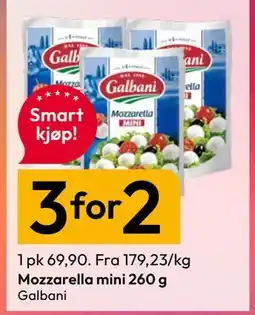 Gigaboks Mozzarella mini 260 g tilbud