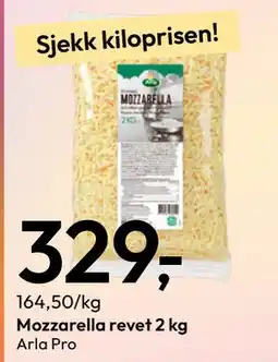 Gigaboks Mozzarella revet 2 kg tilbud