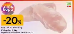 Gigaboks Kyllingfilet 2,5 kg tilbud