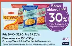 Gigaboks Diverse snacks 250–350 g tilbud