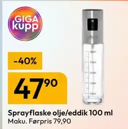 Gigaboks Sprayflaske olje/eddik 100 ml tilbud