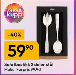Gigaboks Salatbestikk 2 deler stål tilbud