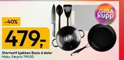 Gigaboks Startsett kjøkken Basic 6 deler tilbud