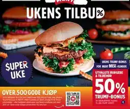 Meny UTVALGTE BURGERE & TILBEHØR tilbud
