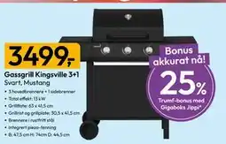 Gigaboks Gassgrill Kingsville 3+1 tilbud