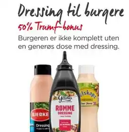 Meny Dressing til burgere tilbud