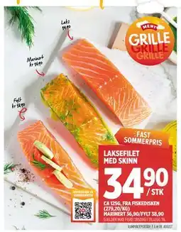 Meny LAKSEFILET MED SKINN tilbud
