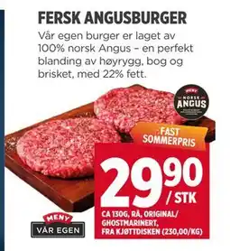 Meny FERSK ANGUSBURGER tilbud