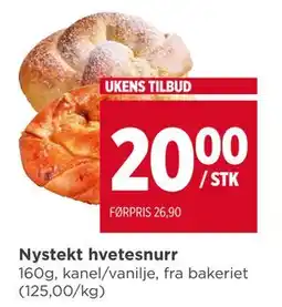 Meny Nystekt hvetesnurr tilbud