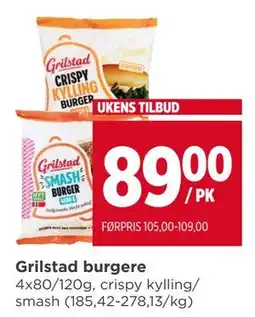 Meny Grilstad burgere tilbud