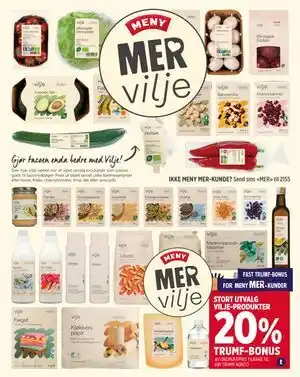 Meny STORT UTVALG VILJE-PRODUKTER tilbud