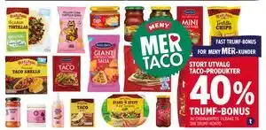 Meny STORT UTVALG TACO-PRODUKTER tilbud