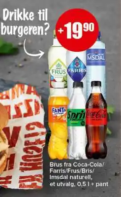 Spar Brus fra Coca-Cola/Farris/Frus/Bris/Imsdal tilbud
