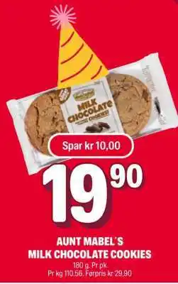 Coop Extra AUNT MABEL'S MILK CHOCOLATE COOKIES tilbud
