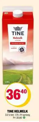 Coop Extra TINE HELMELK tilbud