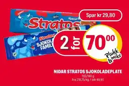 Coop Extra NIDAR STRATOS SJOKOLADEPLATE tilbud