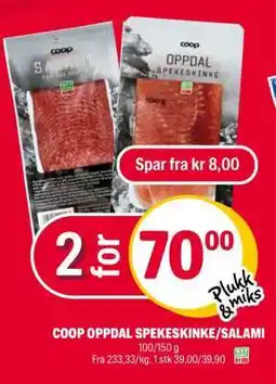 Coop Extra COOP OPPDAL SPEKESKINKE/SALAMI tilbud