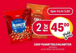 Coop Extra COOP PEANØTTER/CHILINØTTER tilbud