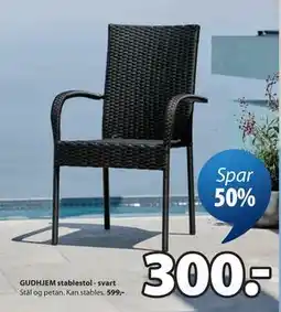 JYSK GUDHJEM stablestol - svart tilbud