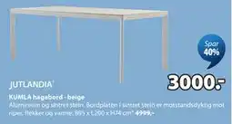 JYSK KUMLA hagebord - beige tilbud
