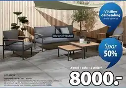 JYSK ODDESUND 2 bord + sofa + 2 stoler tilbud