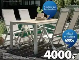 JYSK MARIELYST bord + LOMMA stol - beige tilbud