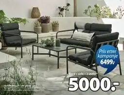 JYSK LILLESTROEM bord + sofa + 2 stoler - svart tilbud