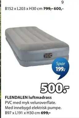 JYSK FLENDALEN luftmadrass tilbud