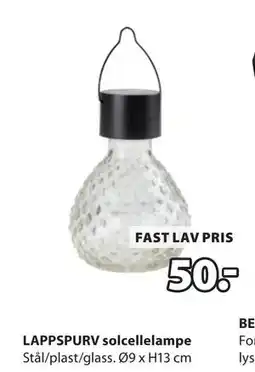JYSK LAPPSPURV solcellelampe tilbud