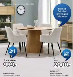 JYSK KLIPLEV spisebord tilbud