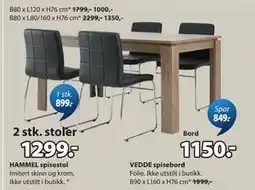JYSK VEDDE spisebord tilbud