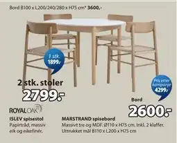 JYSK MARSTRAND spisebord tilbud