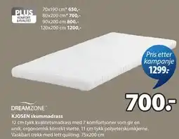 JYSK KJOSEN skummadrass tilbud