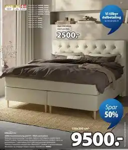 JYSK HEMLA kontinentalseng sand-91 + RESA overmadrass tilbud