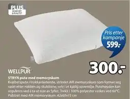 JYSK STRYN pute med memoryskum tilbud