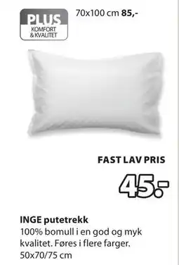 JYSK INGE putetrekk tilbud