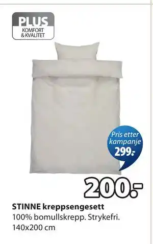 JYSK STINNE kreppsengesett tilbud