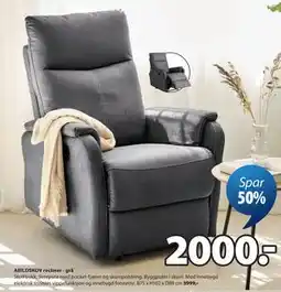 JYSK ABILDSKOV recliner - grå tilbud