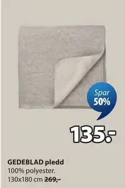 JYSK GEDEBLAD pledd tilbud