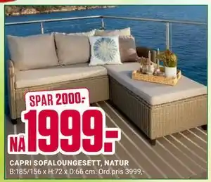 CAPRI SOFALOUNGESETT, NATUR