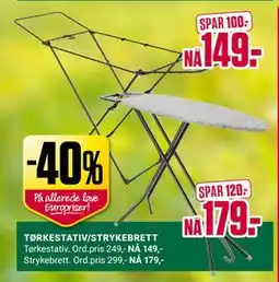 Europris TØRKESTATIV/STRYKEBRETT tilbud