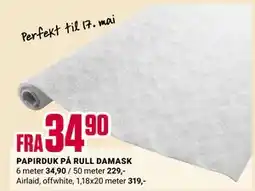 Europris PAPIRDUK PÅ RULL DAMASK tilbud