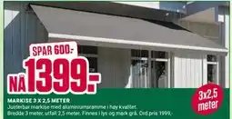 Europris MARKISE 3 X 2,5 METER tilbud